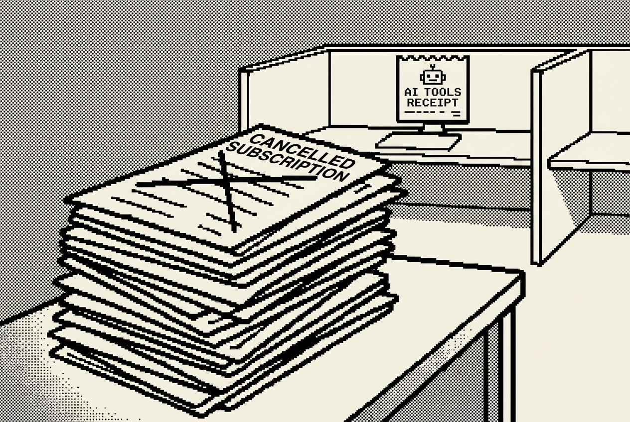 Ten cancelled subscriptions vs one small receipt for AI tools