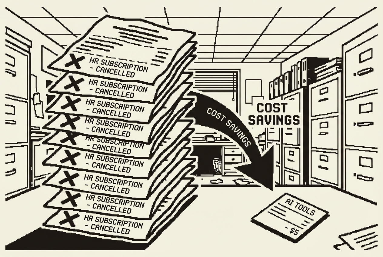 Ten cancelled HR subscriptions vs one small AI tools receipt